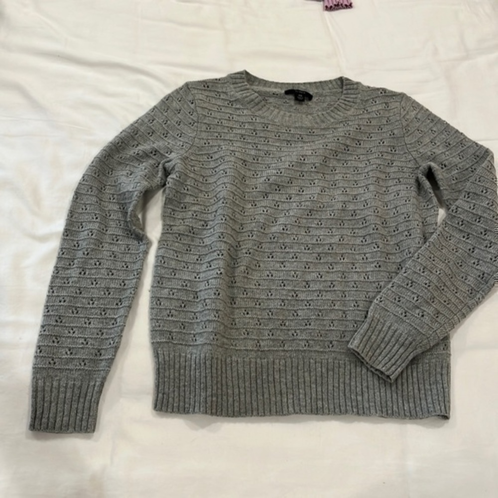 Gray Women's Crewneck Knit Sweater